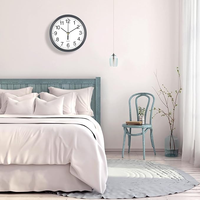 Silent Wall Clock Non Ticking, 6 Inch Wall Clocks Battery Operated, Small