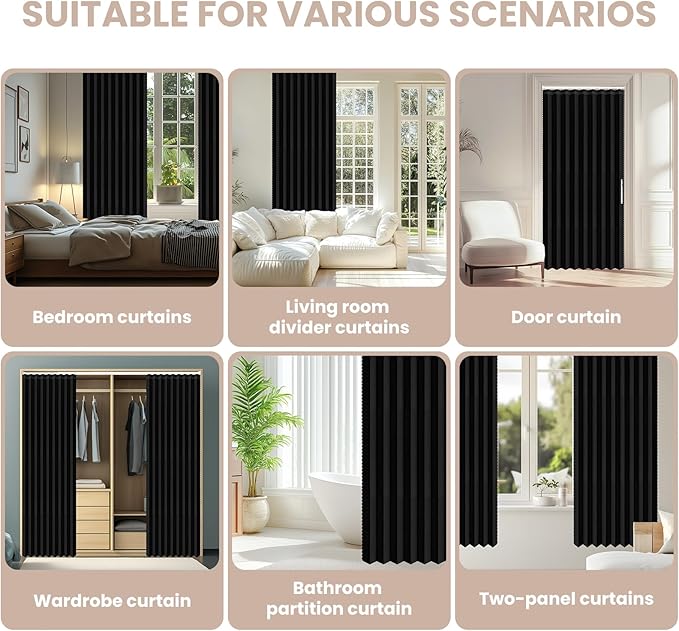 AJAZZ Blackout Sliding Door Curtains