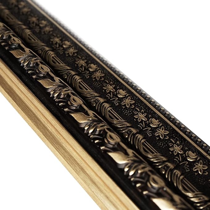 Black&Gold Framed Rectangle Bathroom Mirrors