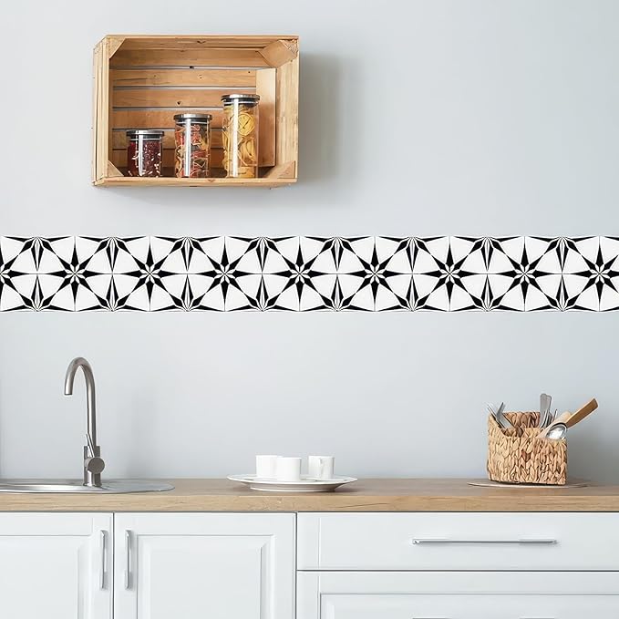 HOMETITUTE Wallpaper Border 4x196 Inch Peel and Stick Wall Border Wallpaper