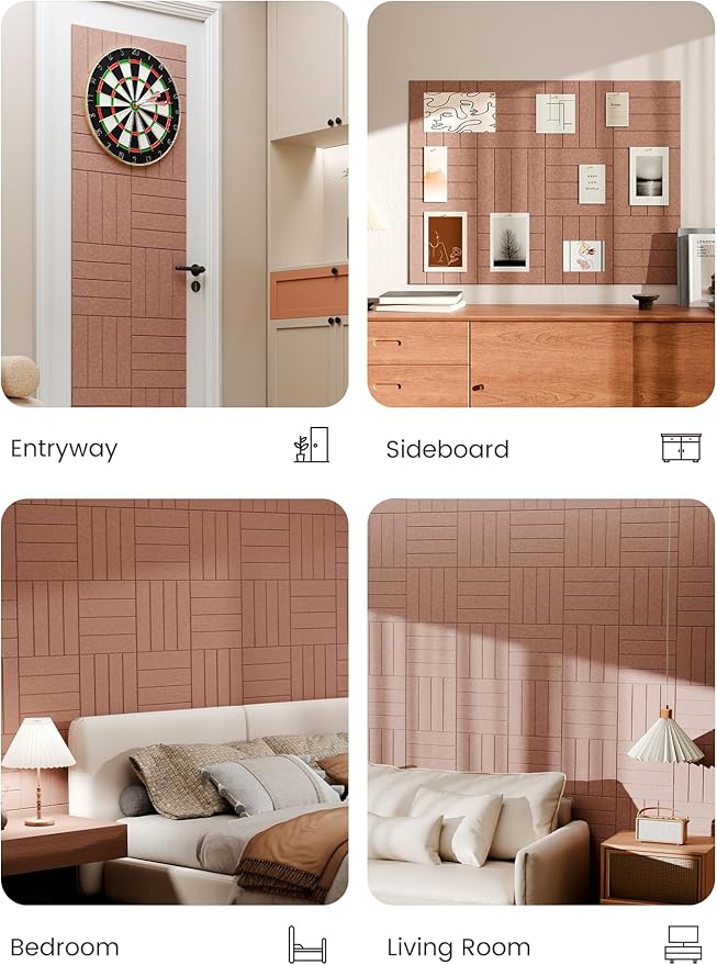 Bumusty Large Cork Board Alternative-48 x 36" Felt Bulletin Board Tiles