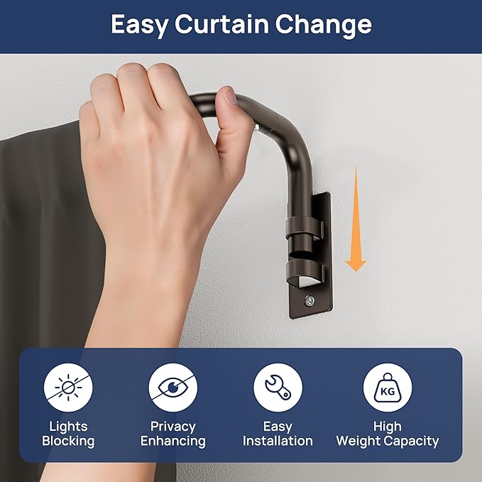ENJOYBASICS Blackout Curtain rod