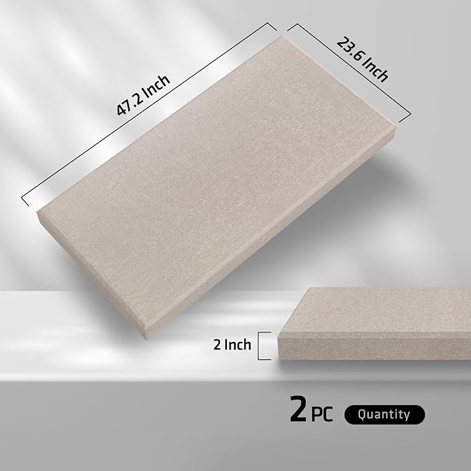 UMIACOUSTICS 2 PCS Acoustic Panel, 47.2" x 23.6" x 2" Fiberglass Sound Proof
