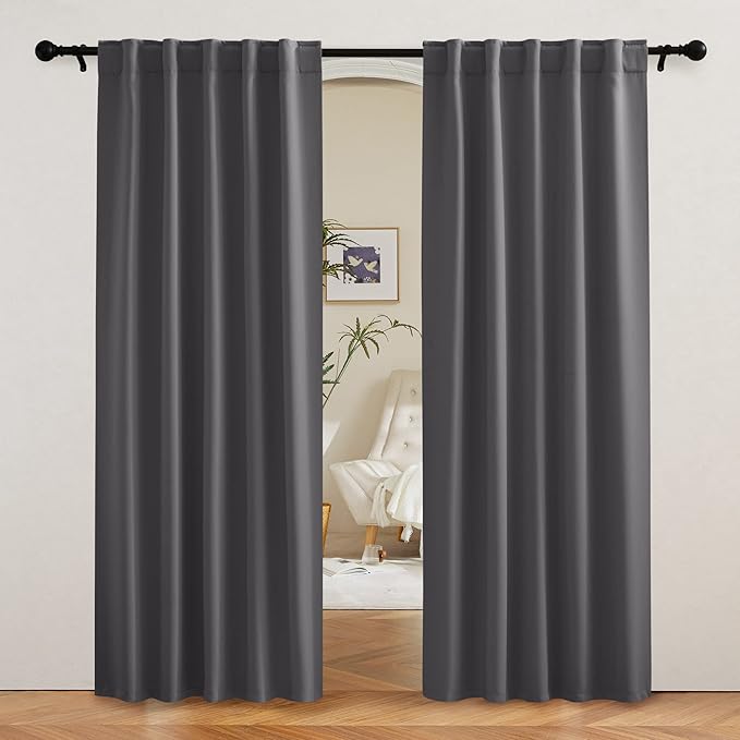 RYB HOME Blackout Curtains 80 inches Long Thermal Insulating Large Window