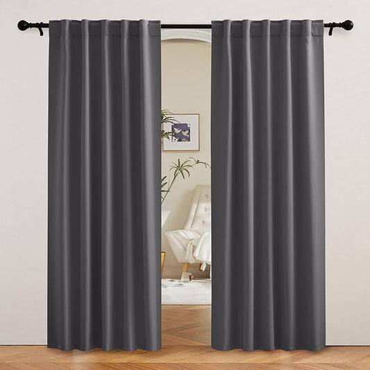 RYB HOME Blackout Curtains 80 inches Long Thermal Insulating Large Window