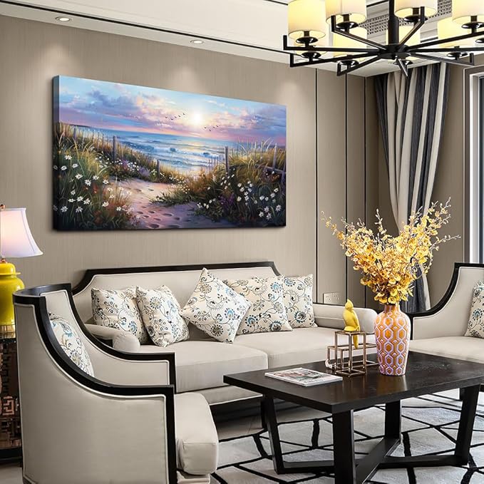 hyidecorart Large Wall Art For Living Room Canvas Wall Decor For Bedroom Blue