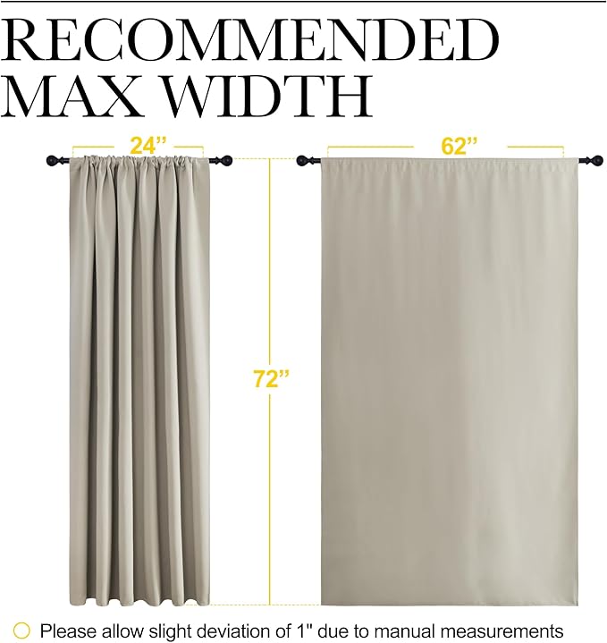NICETOWN 2 Panels Blackout Curtains, Rod Pocket Window Curtains Room Darkning