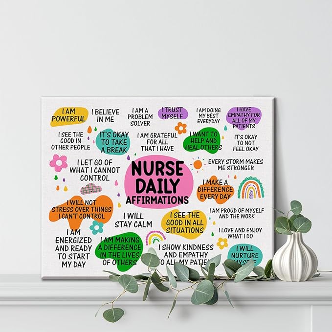 Hijie Inspirational Nurse Office Poster Canvas Wall Art