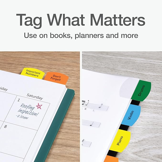 Redi-Tag Laser Printable Tabs, Permanent Index Tabs, Customizable Adhesive Labels, Assorted Primary Colors, 1.125" x 1.25", 100 Per Pack (1006555)