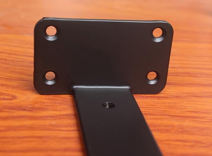 2 Pack - 8 inch Black Hidden L Shelf Bracket Iron Floating Shelf Brackets