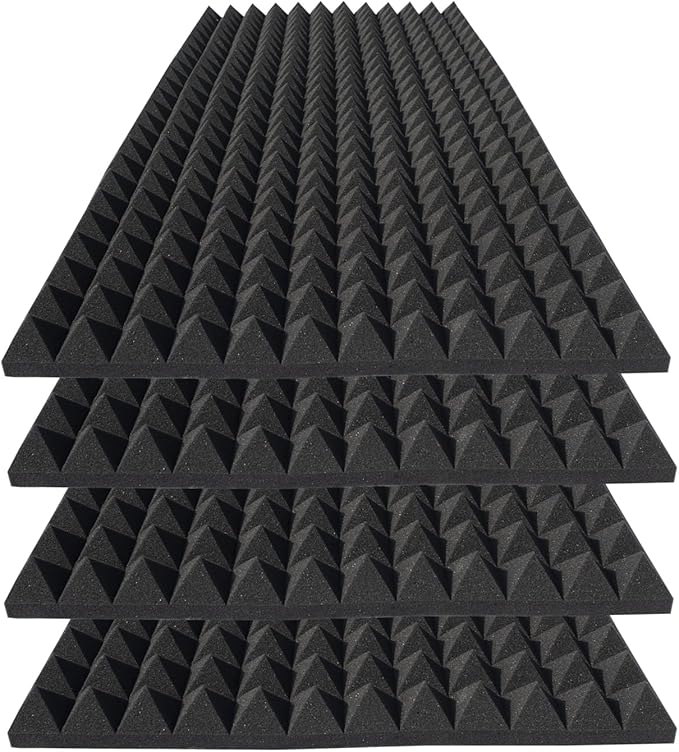 4 Pack Acoustic Foam, High Density Fire Resistant Soundproof Panels