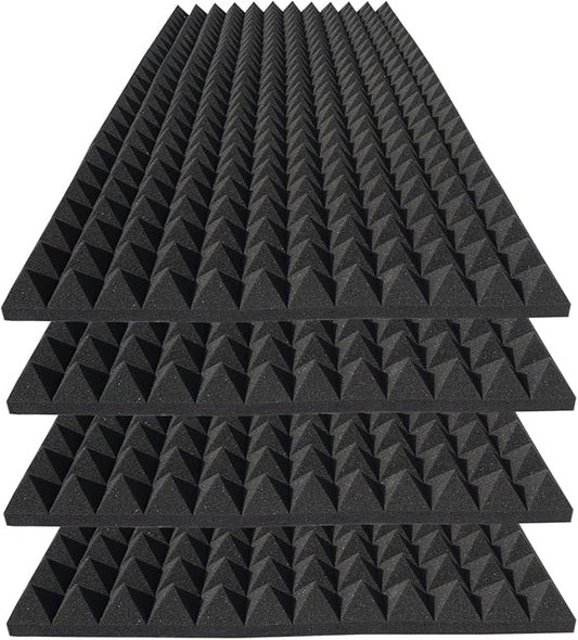 4 Pack Acoustic Foam, High Density Fire Resistant Soundproof Panels