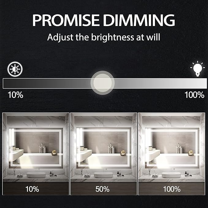 32x24 inch Wall Mounted LED Bathroom Mirror