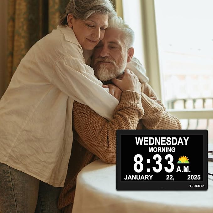 TROCOTN Dementia Clocks, Large Display Calendar Alarm Clock