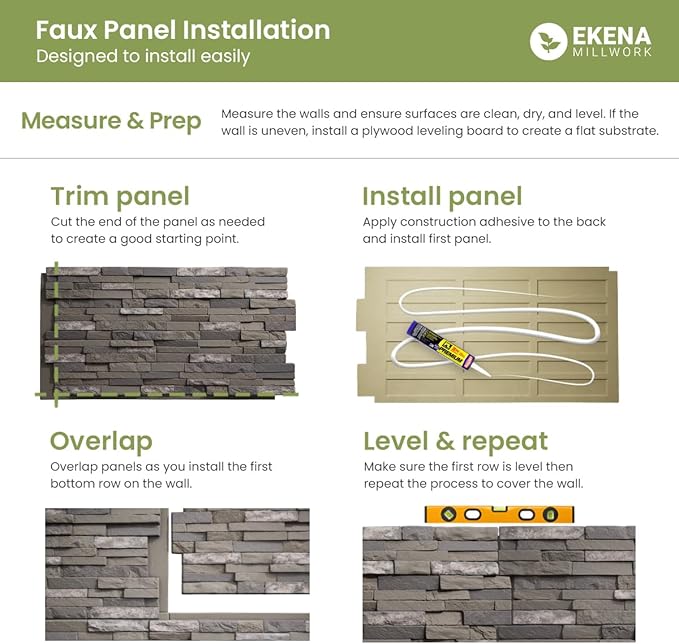 EverStone Cobblestone Faux Stone Panel, Lunar Color