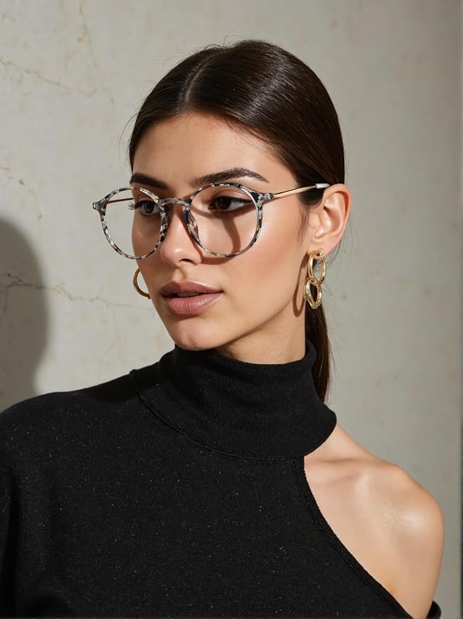 VISOONE Round Lightweight Blue Light Blocking Glasses Women Men Fashion Cute Thin Eyewear Niko