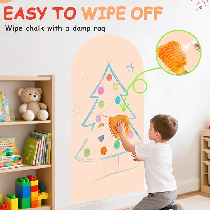 Arch Magnetic Wall Decal 39.3x17.5 Inch Milk Tea Magnetic Chalk Board Sticker