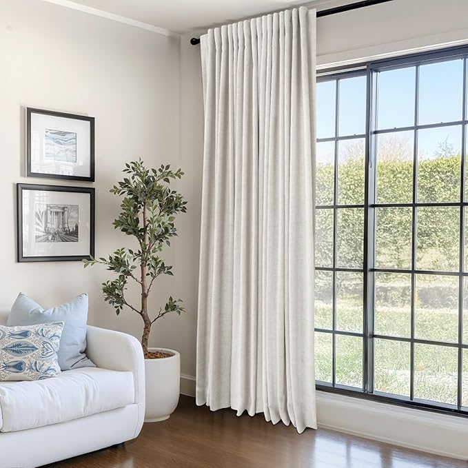 100% Blackout Shield Linen Blackout Sliding Door Curtains