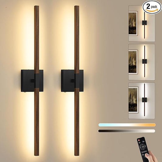 Rayogale 32 Inch Rechargeable Battery Operated Wall Sconce Set 2, 8000mAh