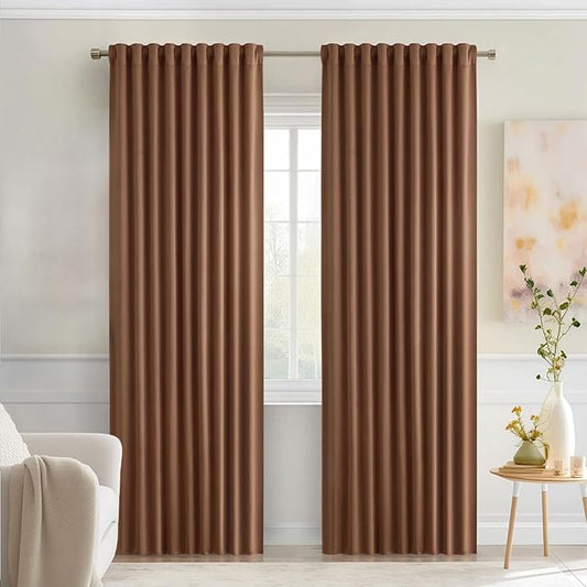 MIULEE Back Tab Blackout Curtains 84 Inch Length 2 Panels Set