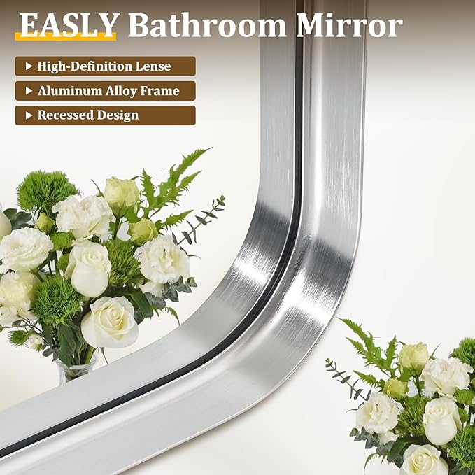 30"x 30" Silver Bathroom Mirror