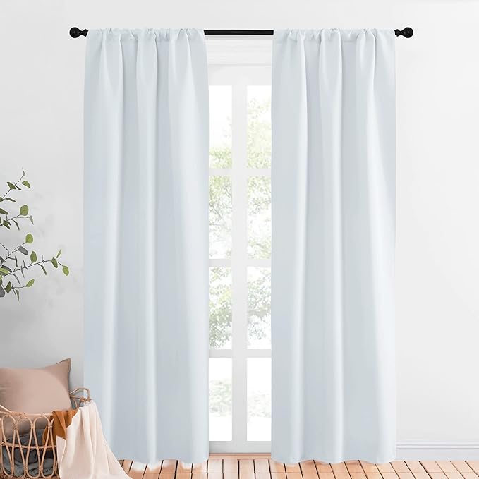 NICETOWN Greyish White Window Curtain Panels