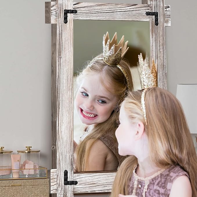 MeMoreCool Large White Farmhouse Mirror 40x28 Inch, Wood Framed Decorative Wall