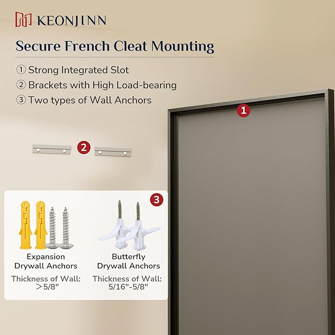 Keonjinn 30" x 36" Black Bathroom Vanity Mirror, Brushed Black Mirrors
