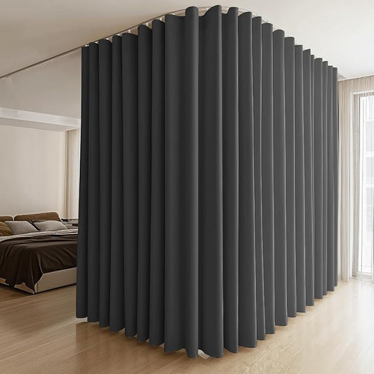 MaKefeile Room Divider Curtains & Flexible Bendable Tracks Set, Privacy