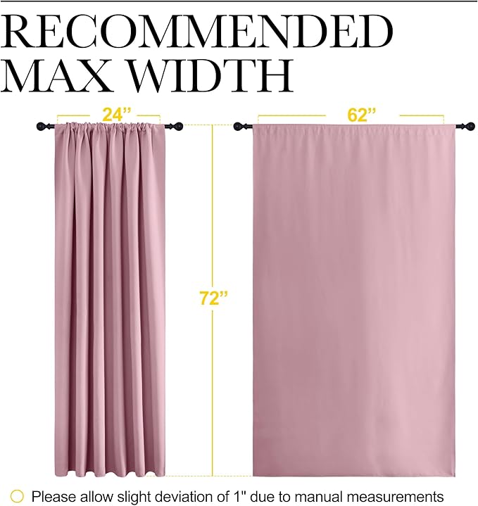 NICETOWN 2 Panels Blackout Curtains, Rod Pocket Window Curtains Room Darkning