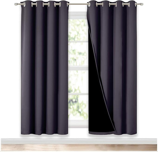 NICETOWN 100% Blackout Window Curtain Panels, 2 Pieces, Full Light Blocking