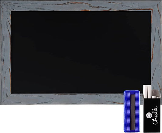 HBCY Creations Rustic Grey Magnetic Wall Chalkboard, Small Size 11" x 17"