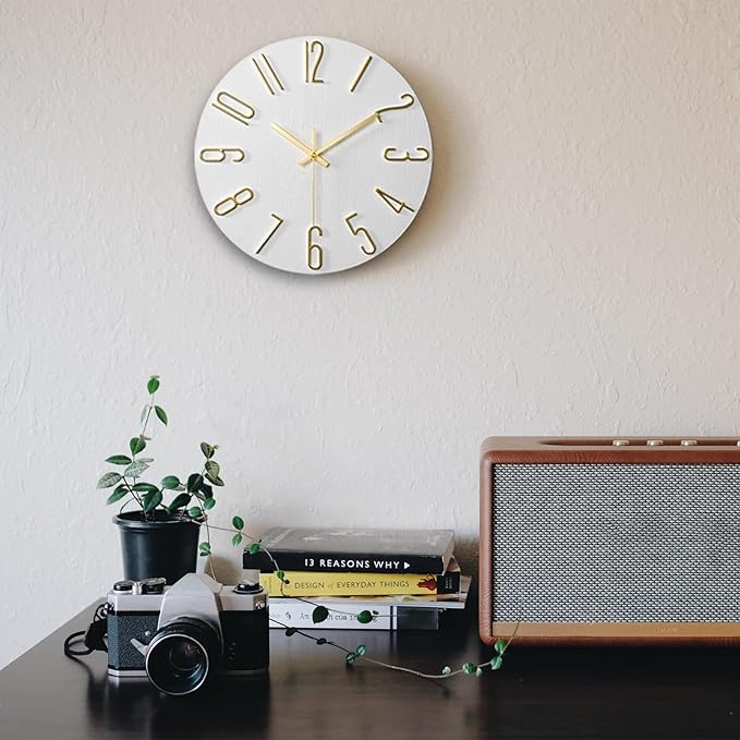 Wall Clock, Silent Clock, Wall Clocks Battery Operated， 12 inch Modern Wall
