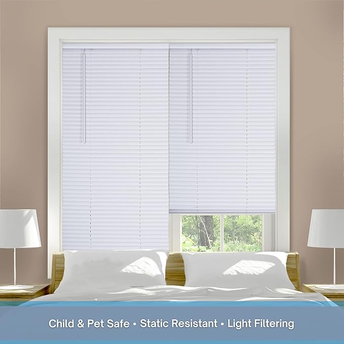 Lotus & Windoware Cordless 1" Vinyl Mini Blind 32" Wide x 64" Long