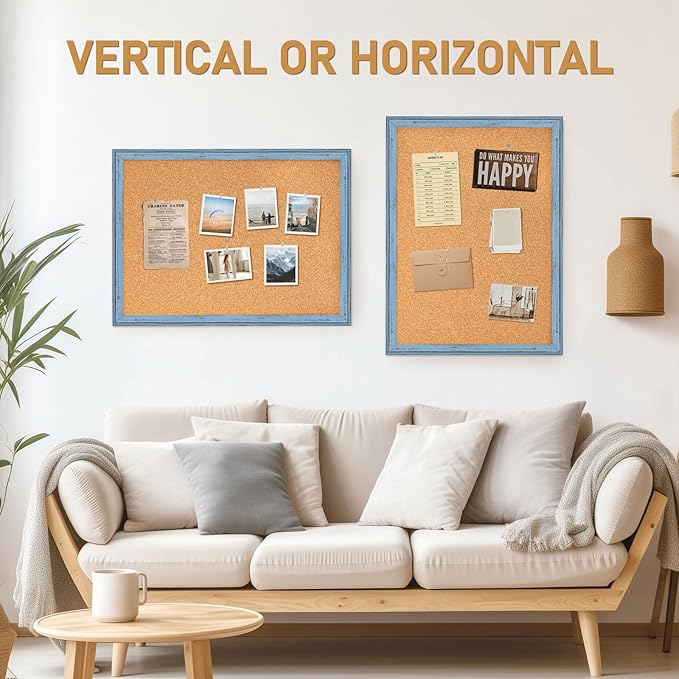 DOLLAR BOSS Cork Boards for Walls, 24 X 18 Inches Bulletin Board Decorative