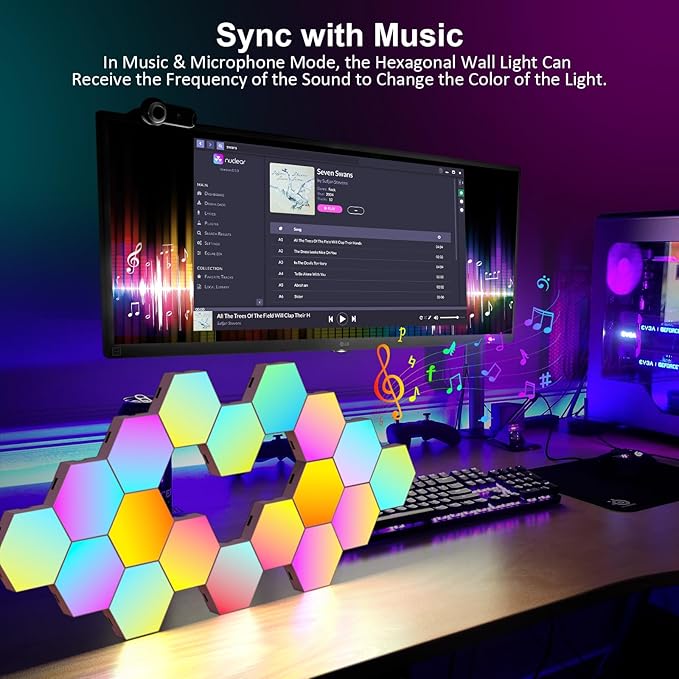 OJQ 20 Pack Hexagon Lights Wall RGB Panel
