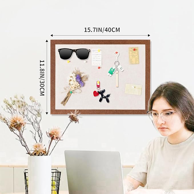 Felt Bulletin Board, 15.7''X 11.8'' corkboard Pin Board