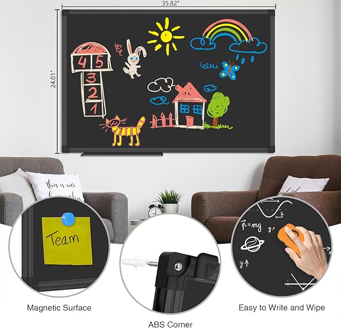 XBoard Magnetic Chalkboard Blackboard 36 x 24, Chalkboard Signs