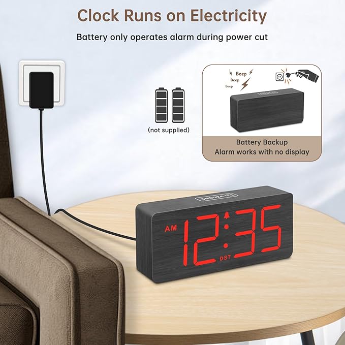 DreamSky Wooden Digital Alarm Clock