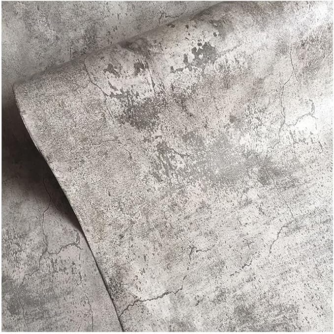 Extra Wide Large Size Grey Concrete Wallpaper Peel and Stick Industrial Cement