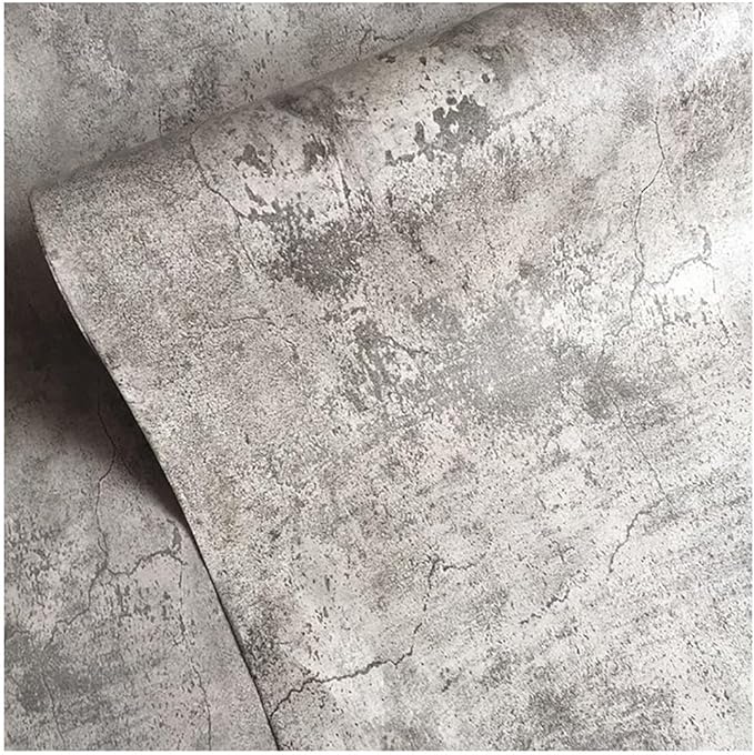 BAYYA Cement Gray Contact Paper Concrete Peel and Stick Wallpaper Industrial