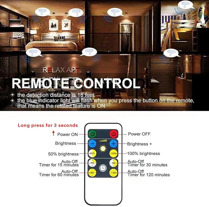 HAMVIDNE LED Spotlight, Battery Operated Picture Lights, Indoor Uplight