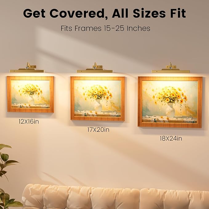 Picture Light Wall Sconce, 4400mAh Rechargeable Wireless Battery Lighting