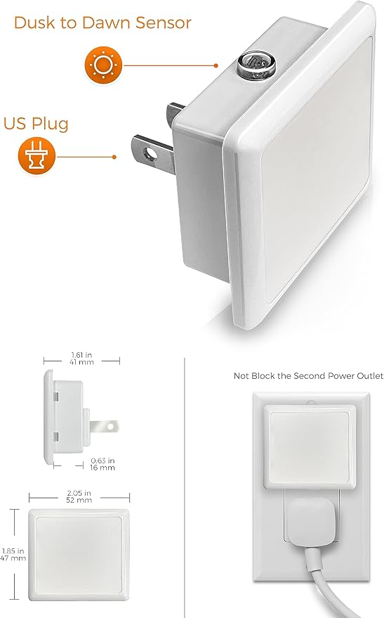 L LOHAS LED Night Lights Plug into Wall 2-Pack, 0.3W Plug in Night Light