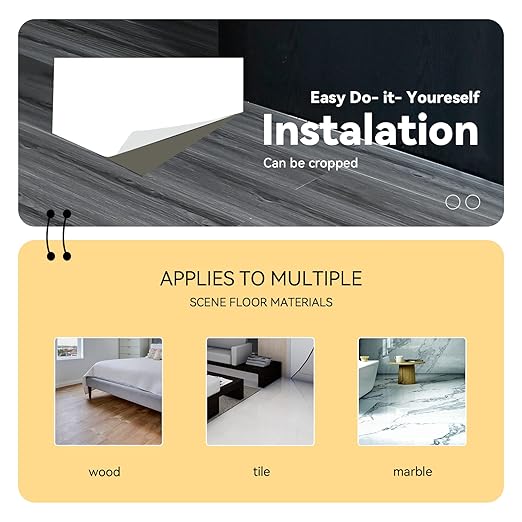 Wood Grain Peel and Stick Floor Tiles – 11.8” Width, Full Roll Length of 118" –