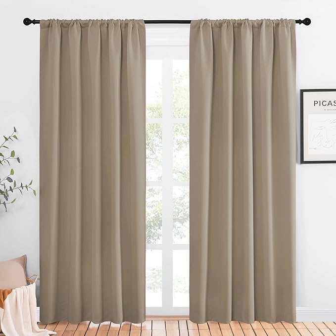 NICETOWN Window Curtains Blackout Drapes, 1 Pair, 52 by 84-Inch, Thermal