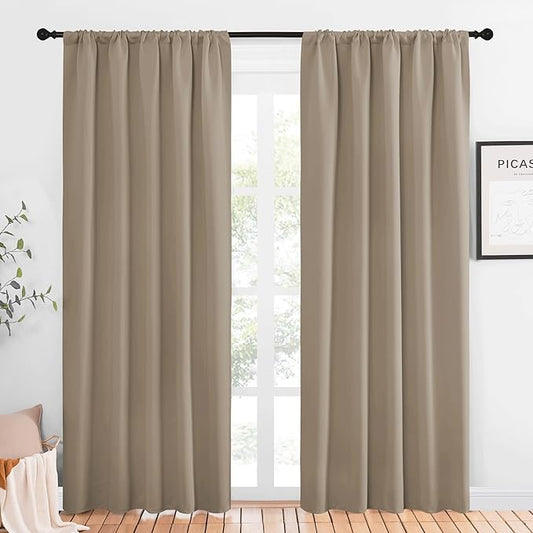 NICETOWN Window Curtains Blackout Drapes, 1 Pair, 52 by 84-Inch, Thermal