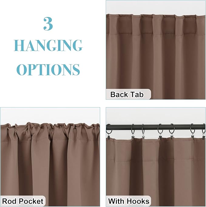 RYB HOME Blackout Curtains for Living Room, Privacy Thermal Insulating Window