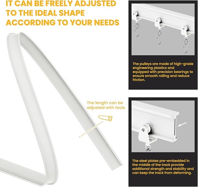Room Divider Curtain Sets with Flexible Ceiling Track, Privacy Soundproof