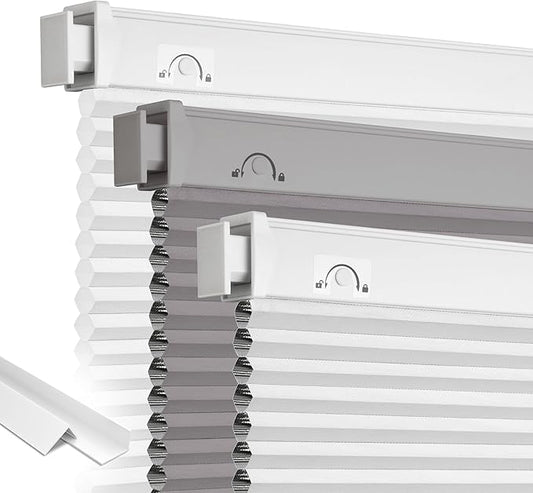 Grandekor No Drill No Tools Cordless Cellular Shades, UV Protection Privacy No
